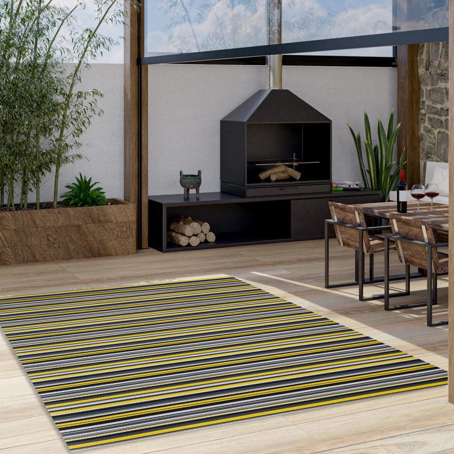 Outdoor Rug - Yellow-Stripe